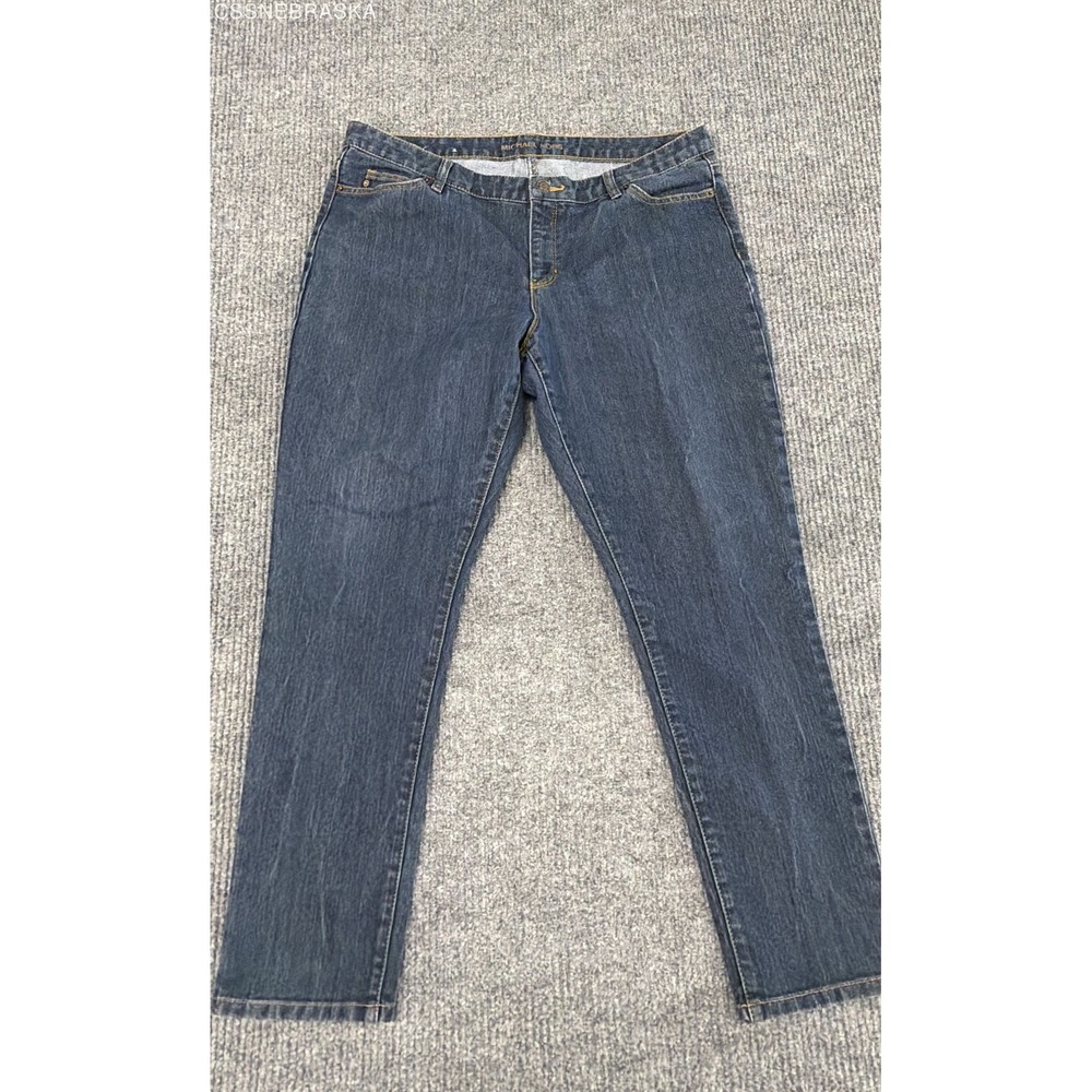 Michael Kors Blue Women's Jeans Stretch Denim Straight Leg Dark Wash Pants - 14